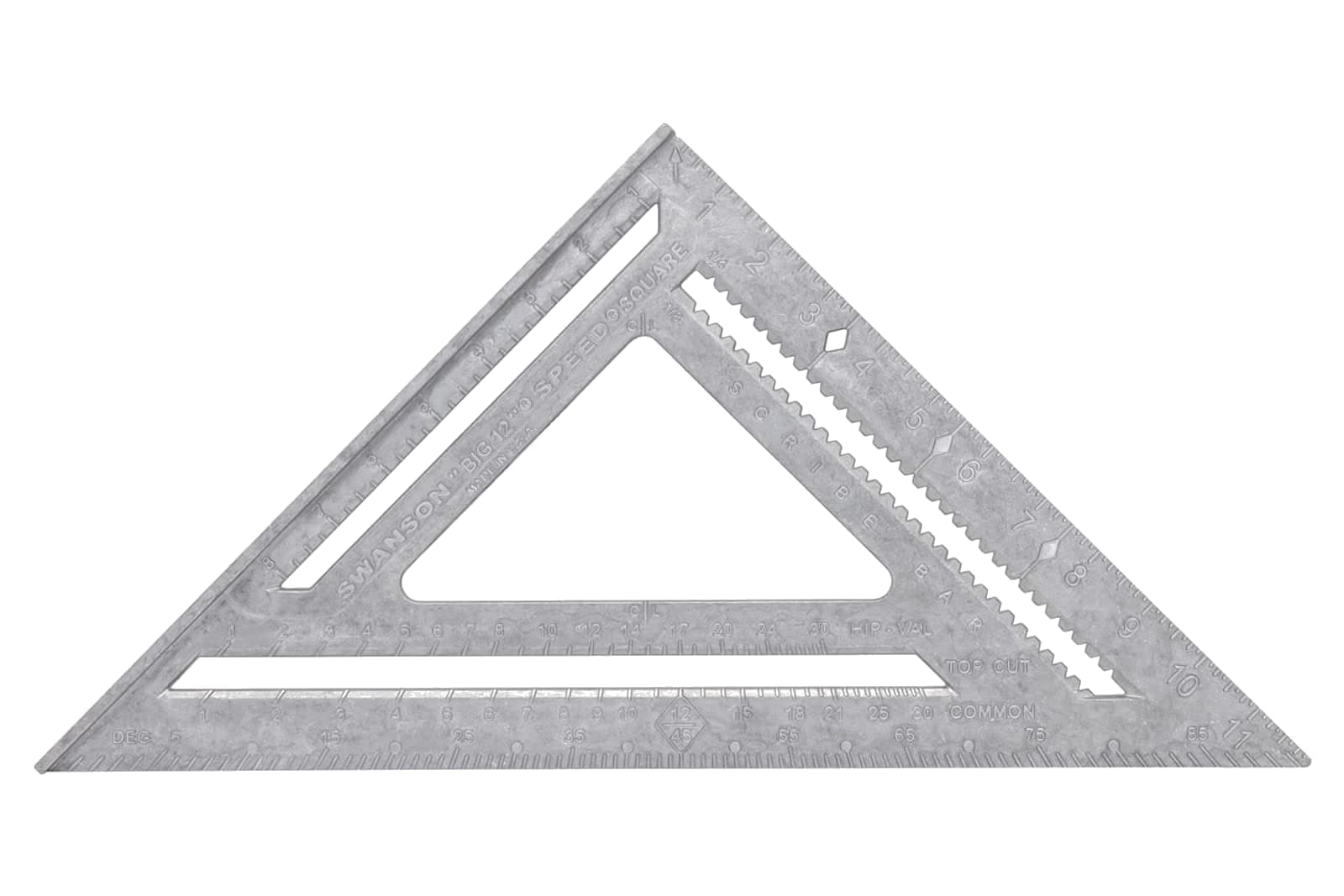 A Swanson Big 12 Speed® Square photographed against a soft grey backdrop showing the heavy-gauge die-cast body.