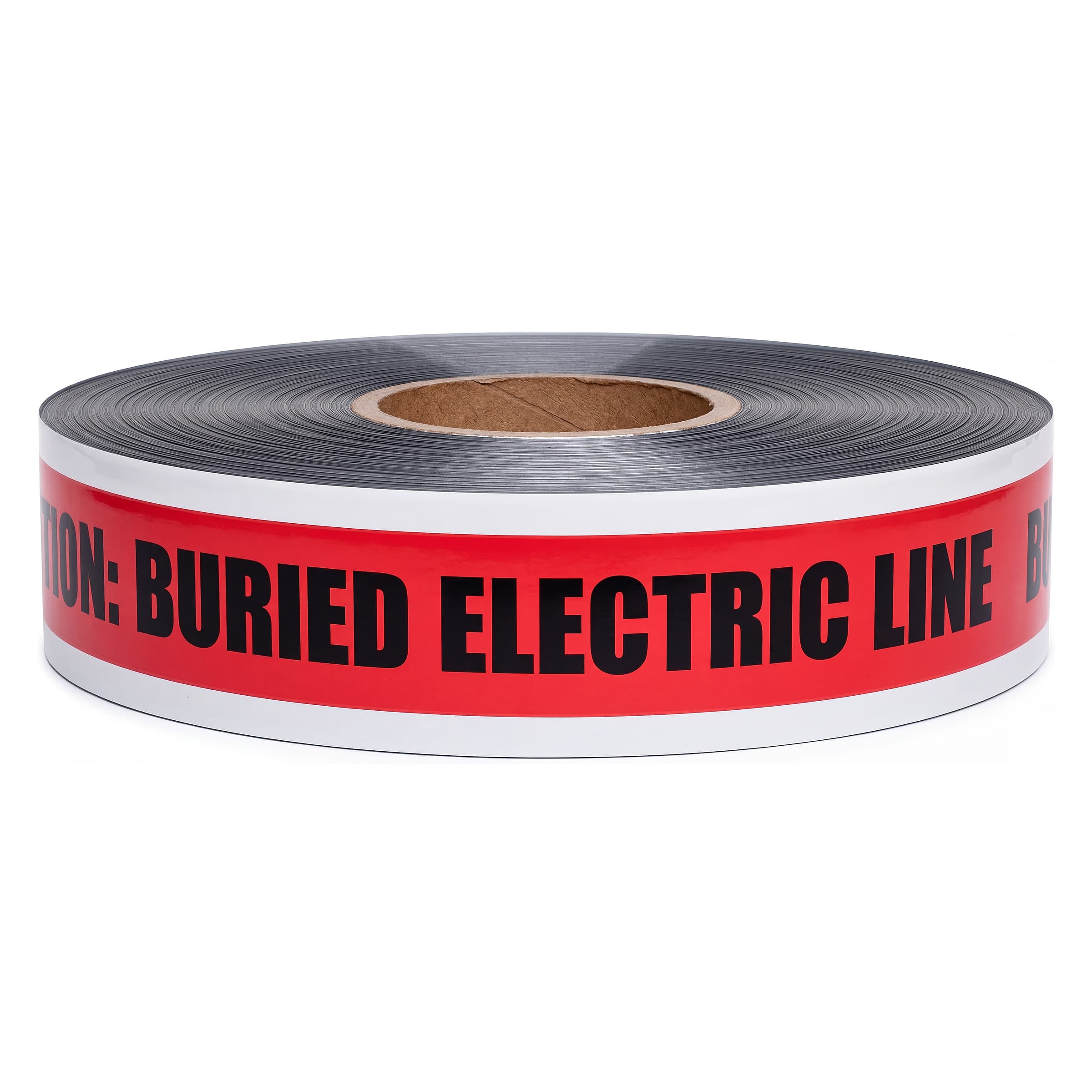 Studio shot of the Swanson DETR31005 3 in. Red Electric detectable underground tape roll.