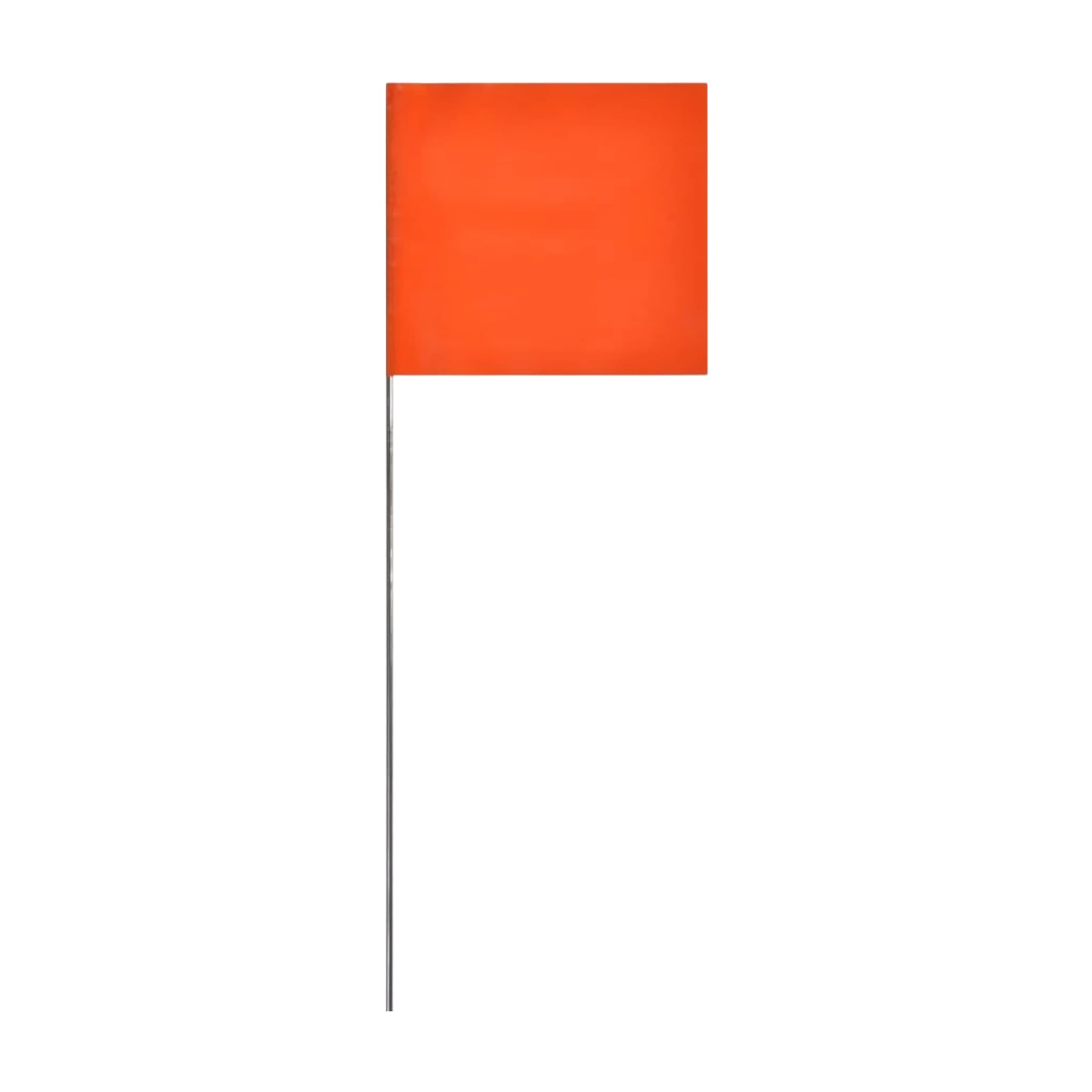 Studio shot of the Swanson 30" Orange Glo Staff Marking Flag.