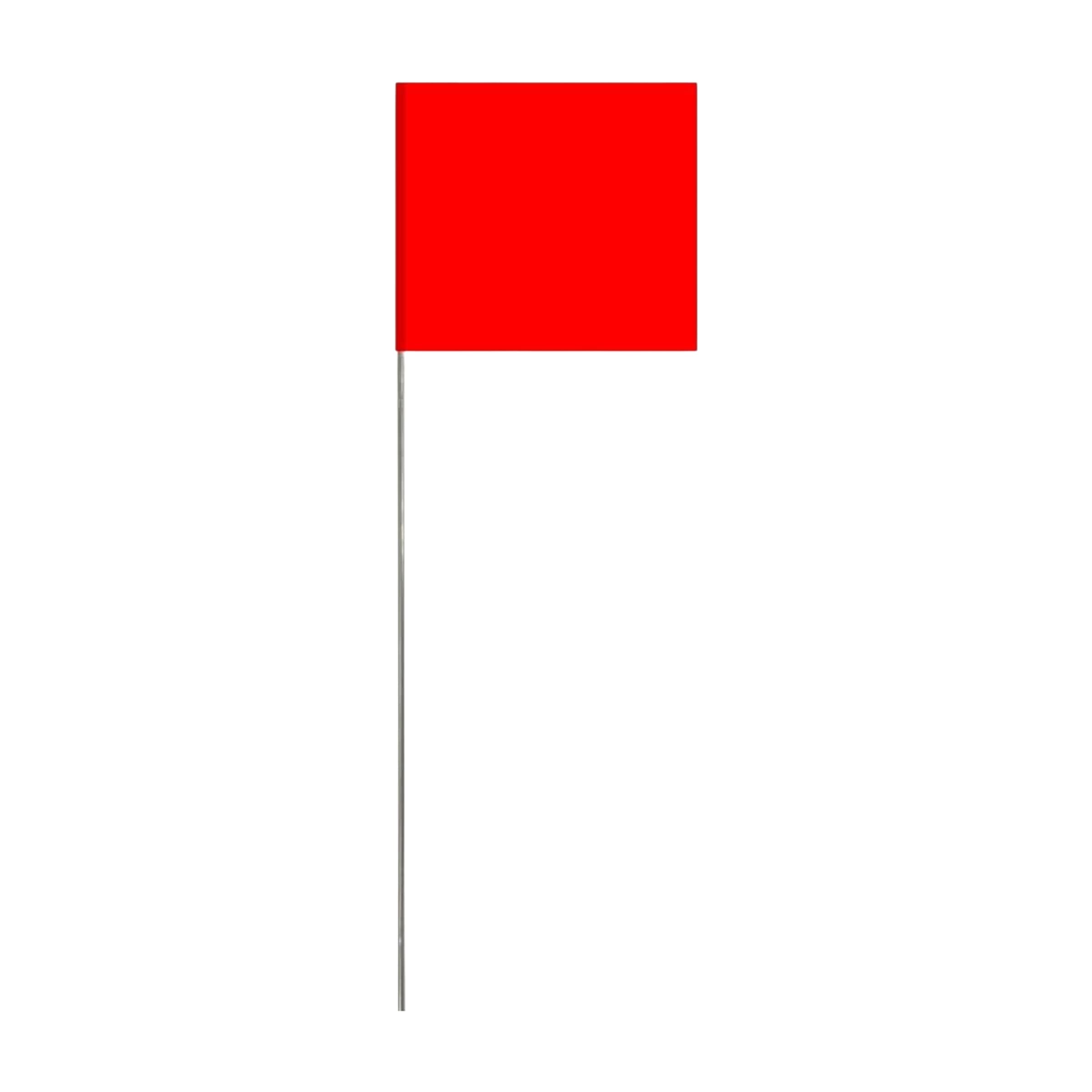 Studio shot of the Swanson 21" Red Glo Staff Marking Flag.