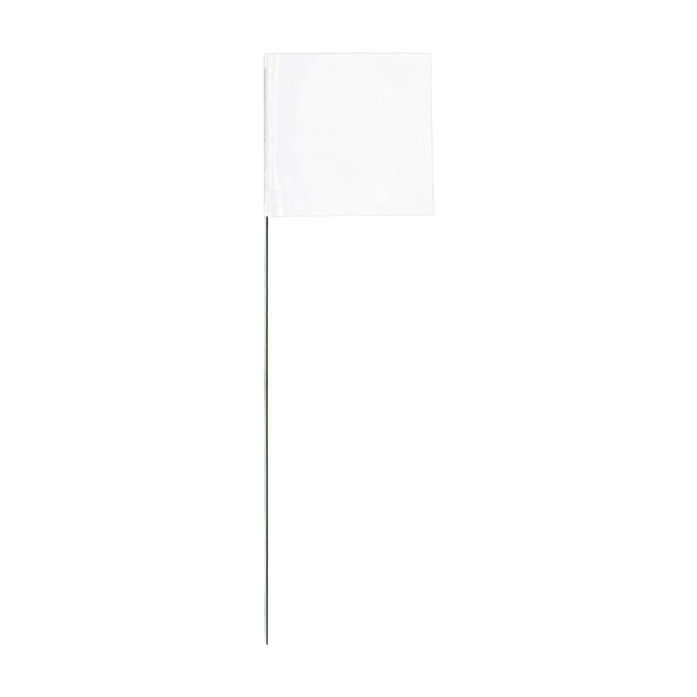 Studio shot of the Swanson 21" White Staff Marking Flag.