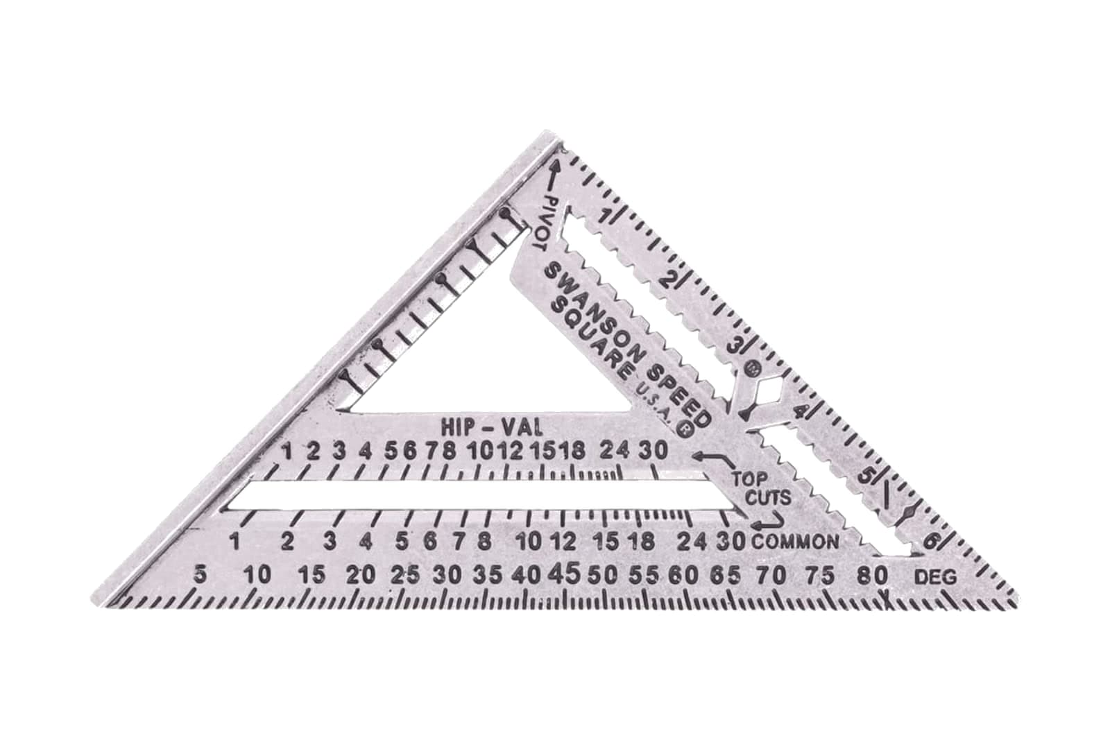 The Swanson Pro Speed® Square, modern 7-inch with refined scale markings.
