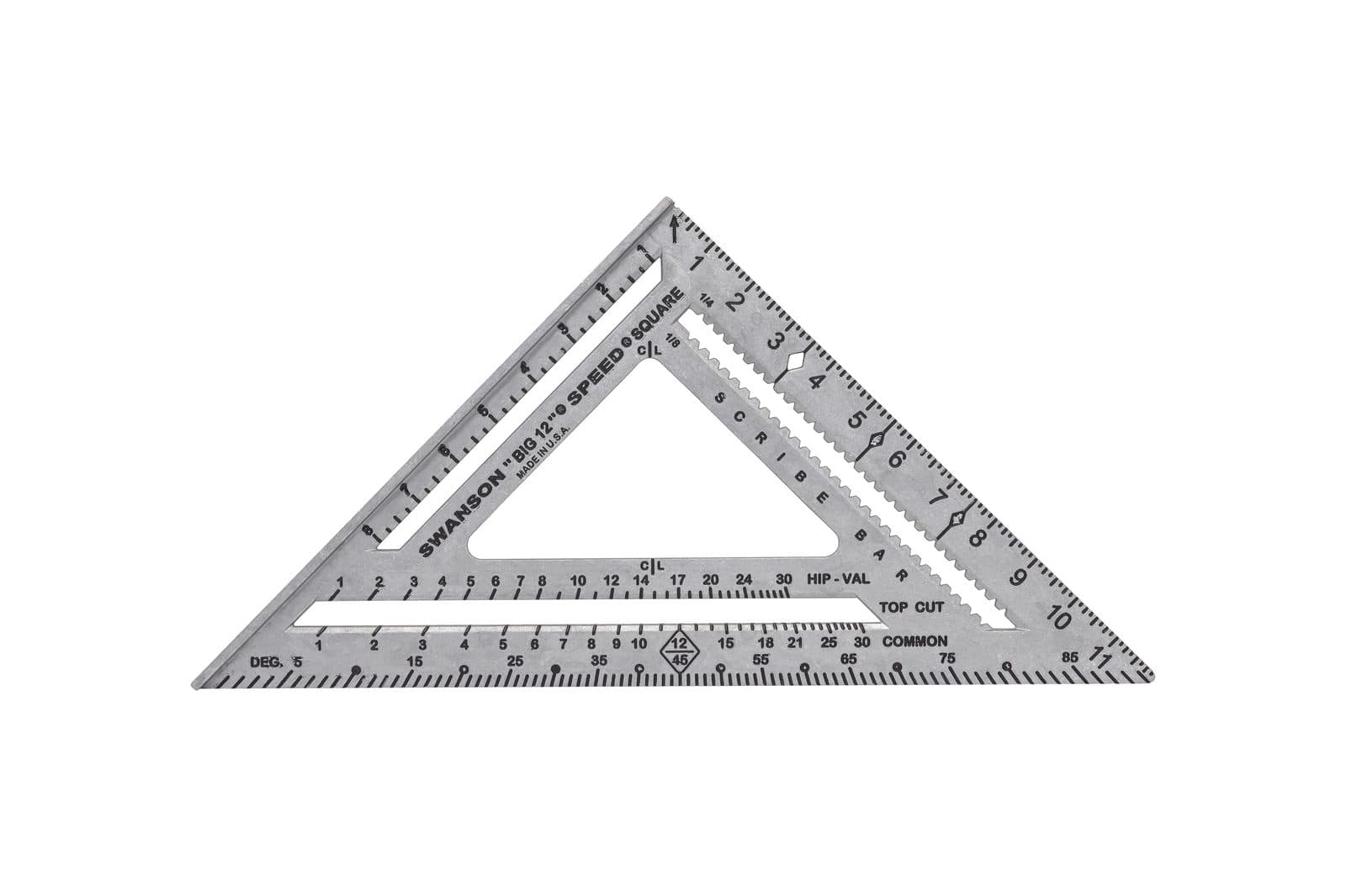 The Swanson Big 12®, the 12-inch Speed® Square for finish and stair work.