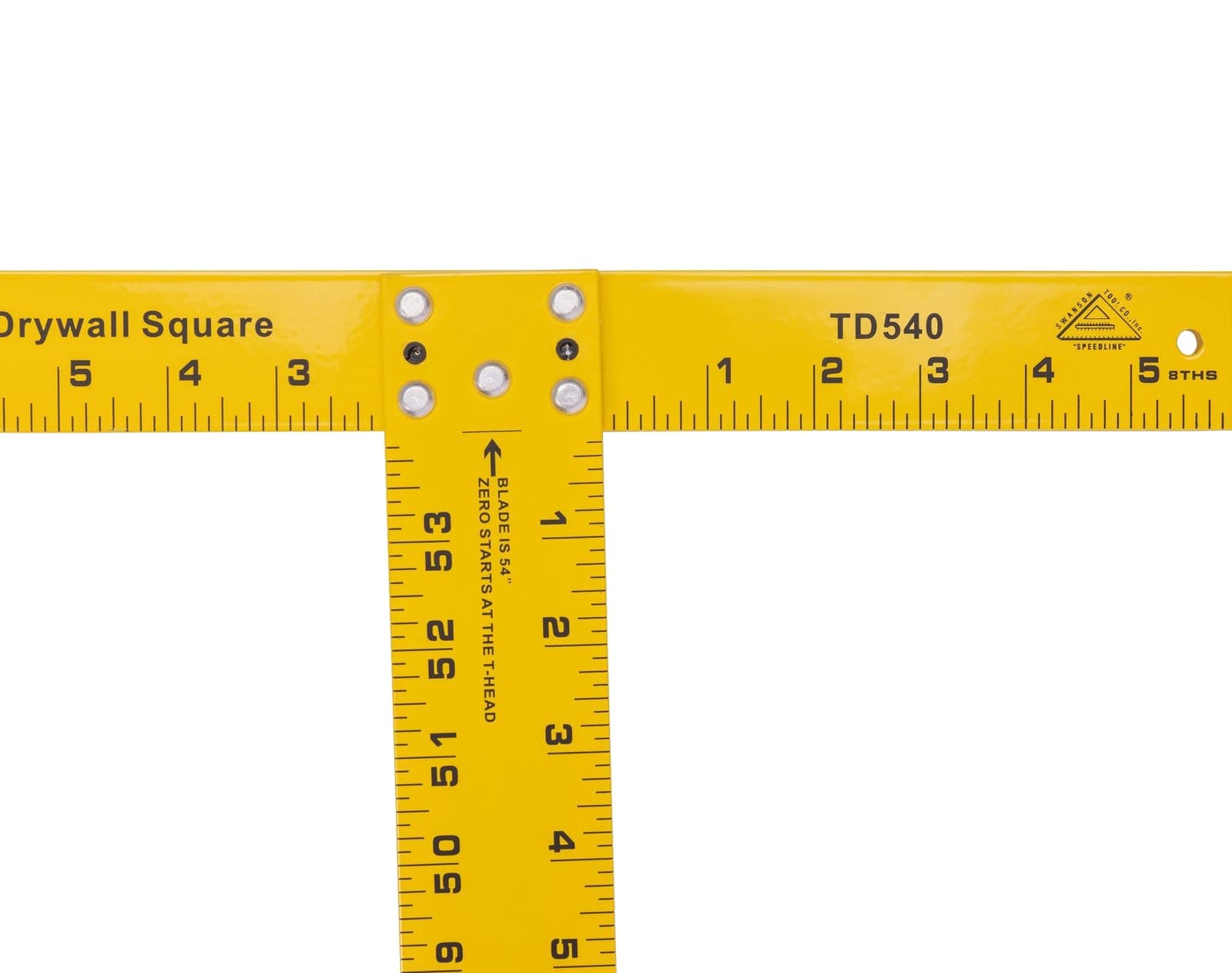 Close-up detail of the TD540 yellow powder-coated body showing the thermally-fused finish.