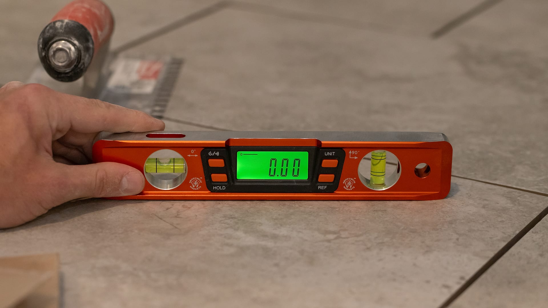 The Savage™ 9-inch Digital Torpedo Level on a jobsite.
